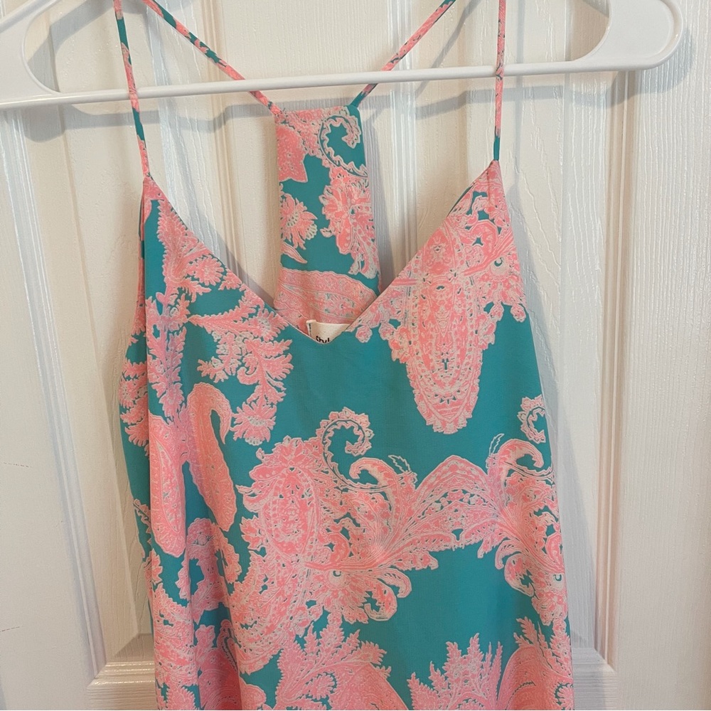 Style Rack Racerback Spaghetti Strap Pattern Slip Dress - Picture 2 of 5